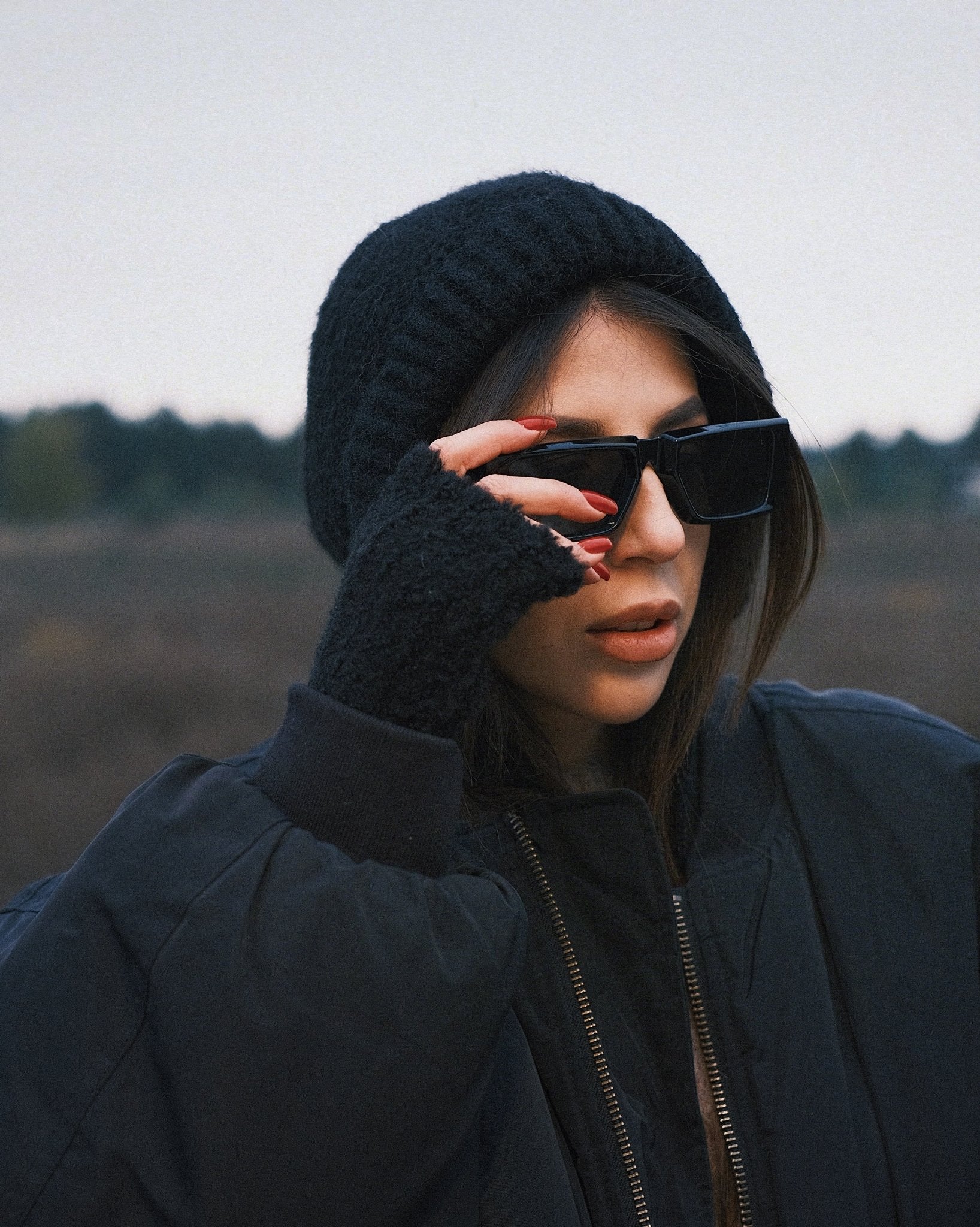 Рукавиці Теплі в'язані Мітенки рукавички без пальців Beige - Kashket.me Taton.shop