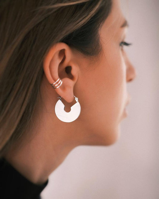 Сережки S925 Срібний Потрійний каф «Три кільця» - Kashimir.me Taton.shop
