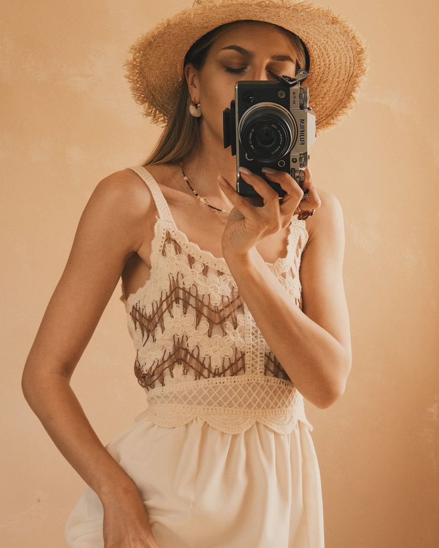 Сарафан Літній сарафан з в'язаними елементами Brown - Tsupkyi (Цупкий) Taton.shop
