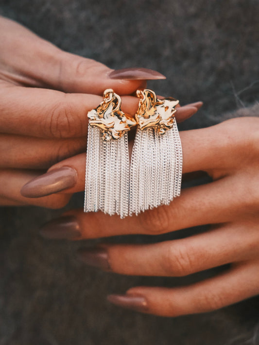 Сережки ✨ Преміальні сережки Магматична злива Gold - Kashimir.me Taton.shop