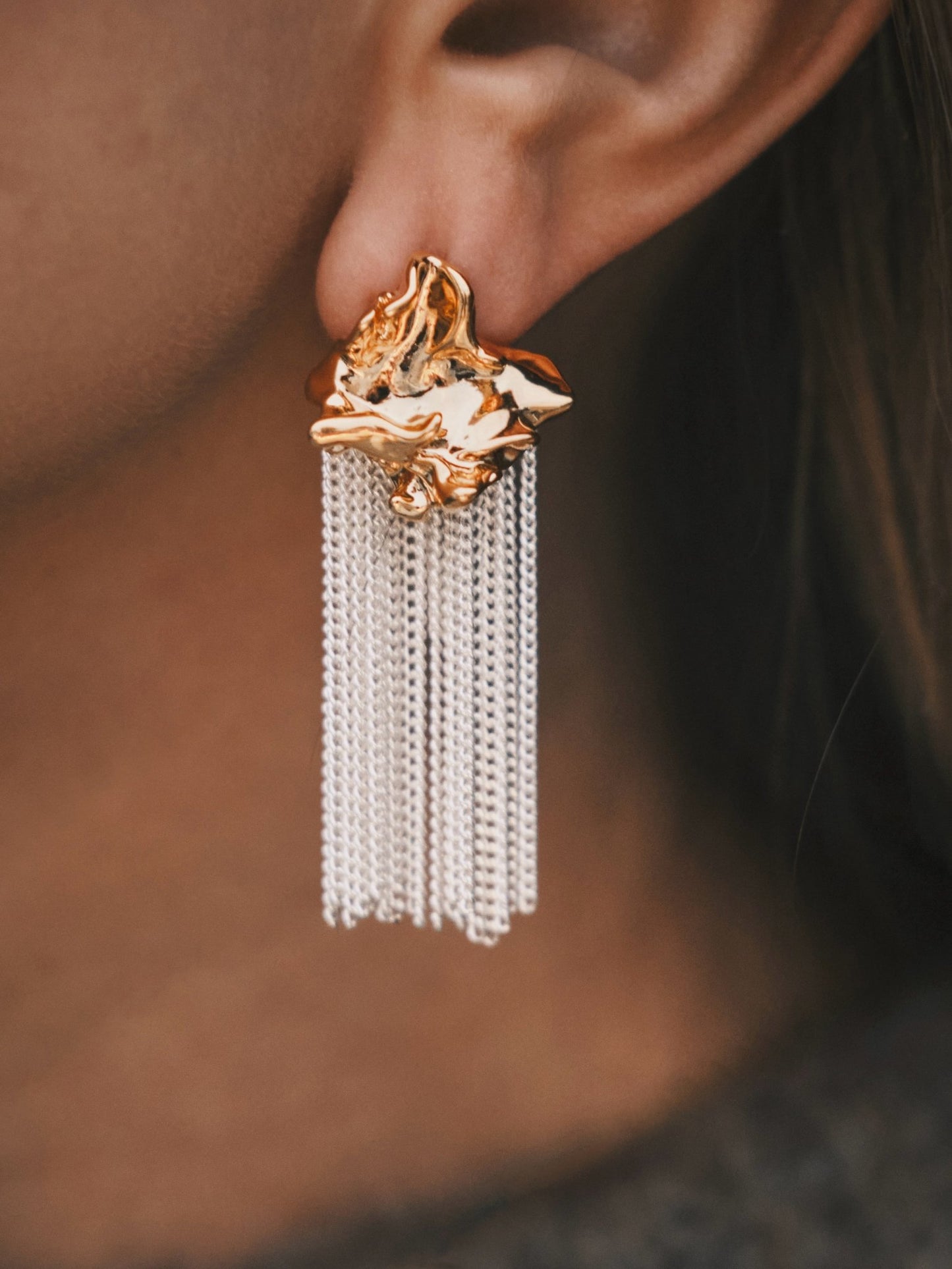 Сережки ✨ Преміальні сережки Магматична злива Gold - Kashimir.me Taton.shop