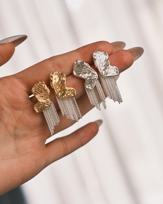 Сережки Преміум Сережки «Крила метелика» 🦋 з китицями Silver - Kashimir.me Taton.shop