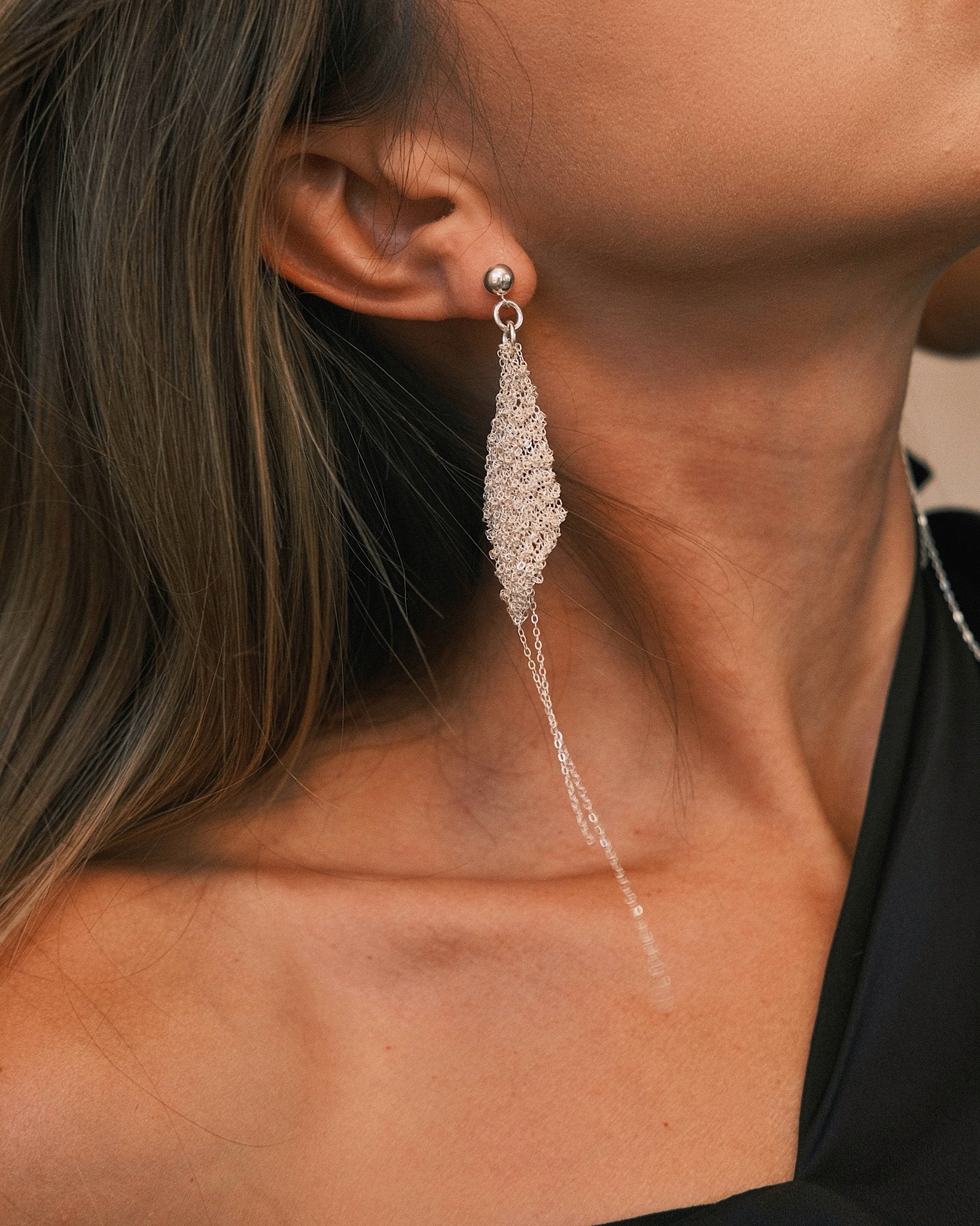 Сережки S925 Срібні сережки «Ланцюжкове сяйво» - Kashimir.me Taton.shop