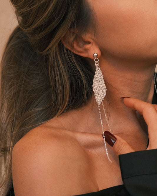 Сережки S925 Срібні сережки «Ланцюжкове сяйво» - Kashimir.me Taton.shop