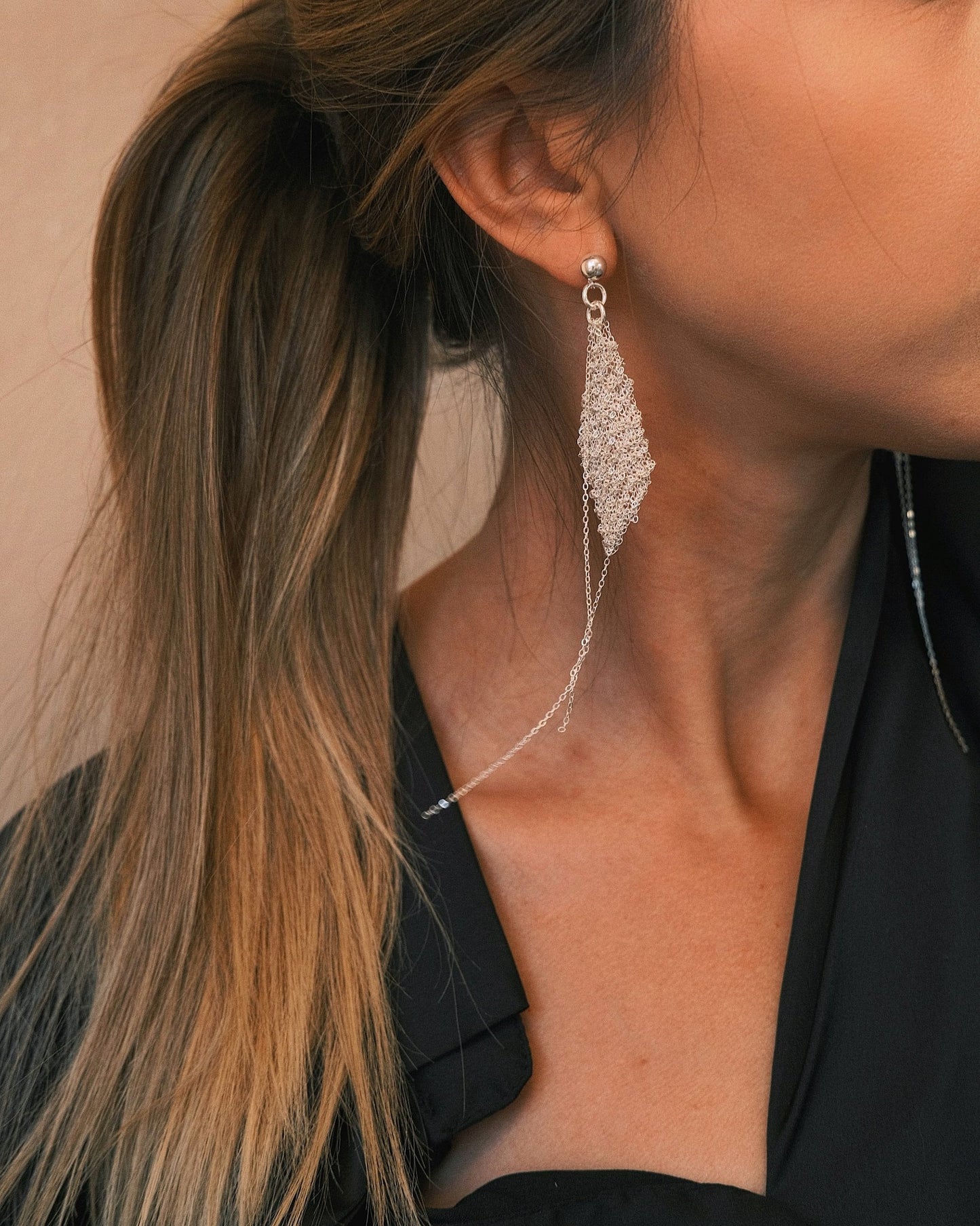 Сережки S925 Срібні сережки «Ланцюжкове сяйво» - Kashimir.me Taton.shop