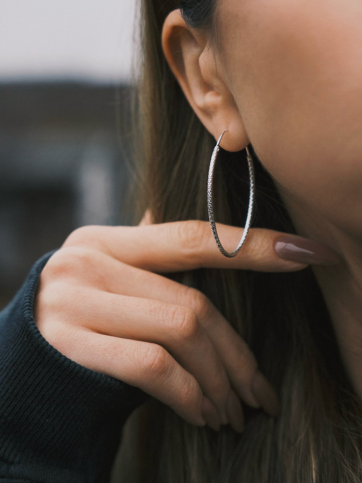 Сережки S925 Срібні сережки Овальні Конго з кристалічною фактурою - Kashimir.me Taton.shop