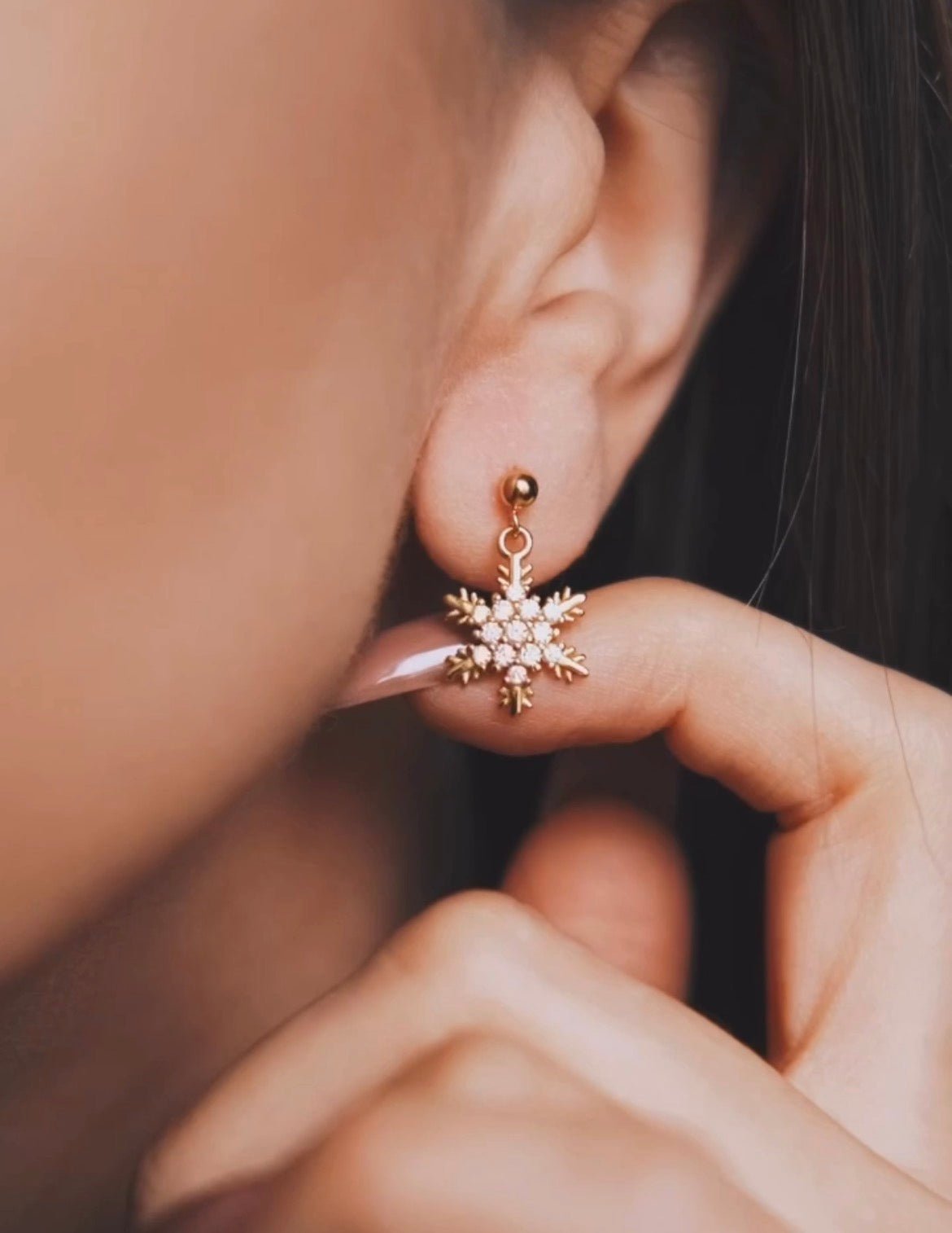 Сережки S925 Срібні Сережки - Золоті Чарівні Сніжинки - Kashimir.me Taton.shop