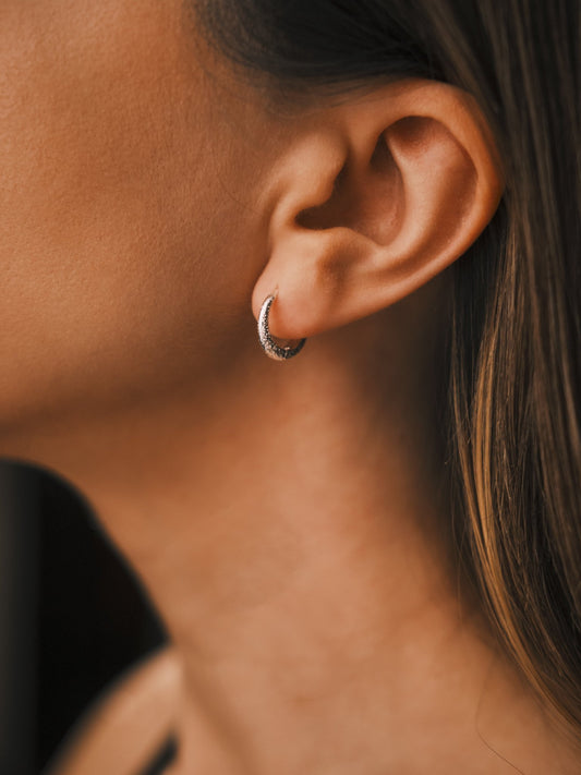 Сережки Сережки - кільця міні 14 мм «Срібне мерехтіння» - Kashimir.me Taton.shop