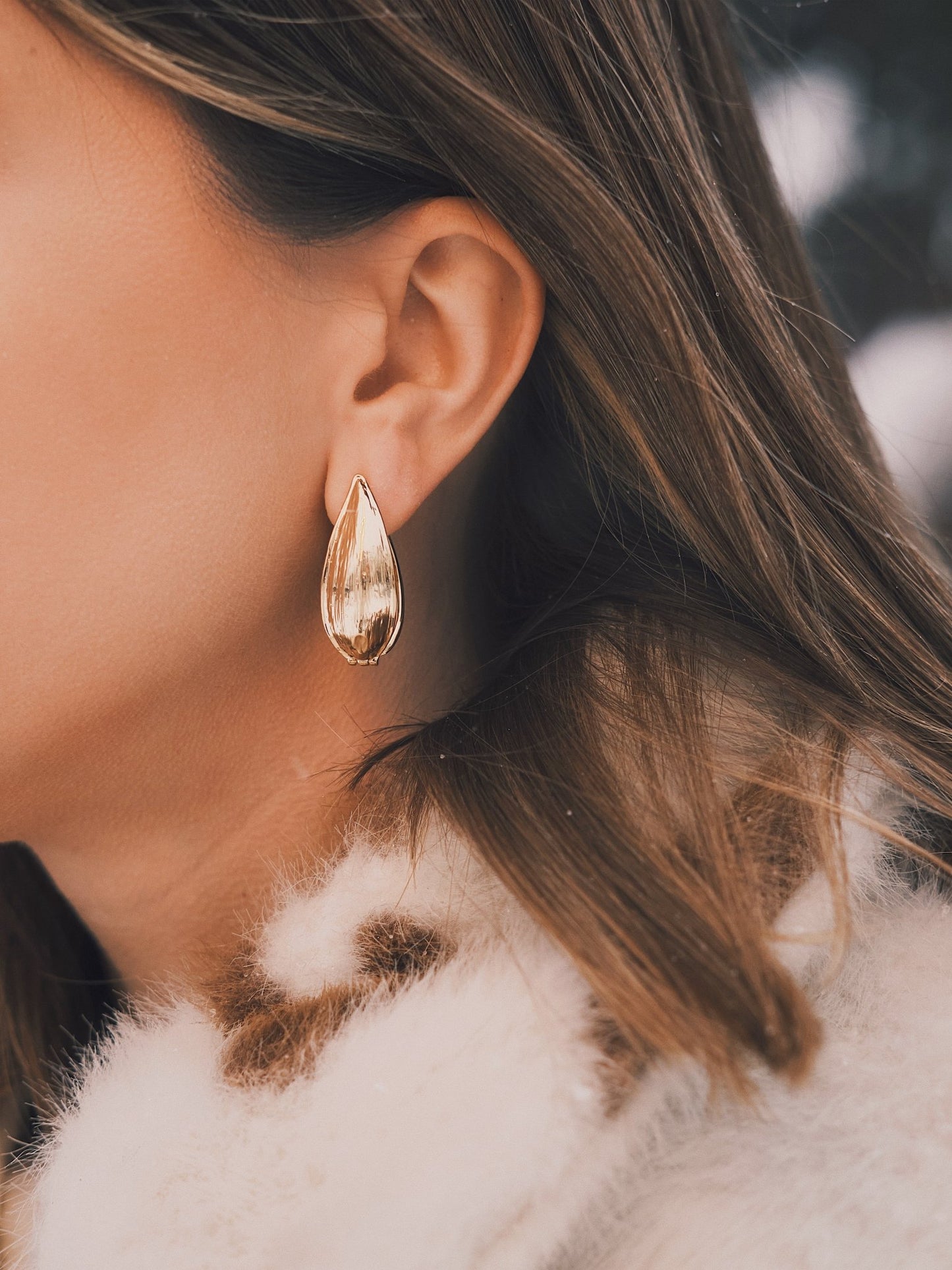 Сережки Двосторонні сережки «Вербовий Лист» 32 мм Gold - Kashimir.me Taton.shop