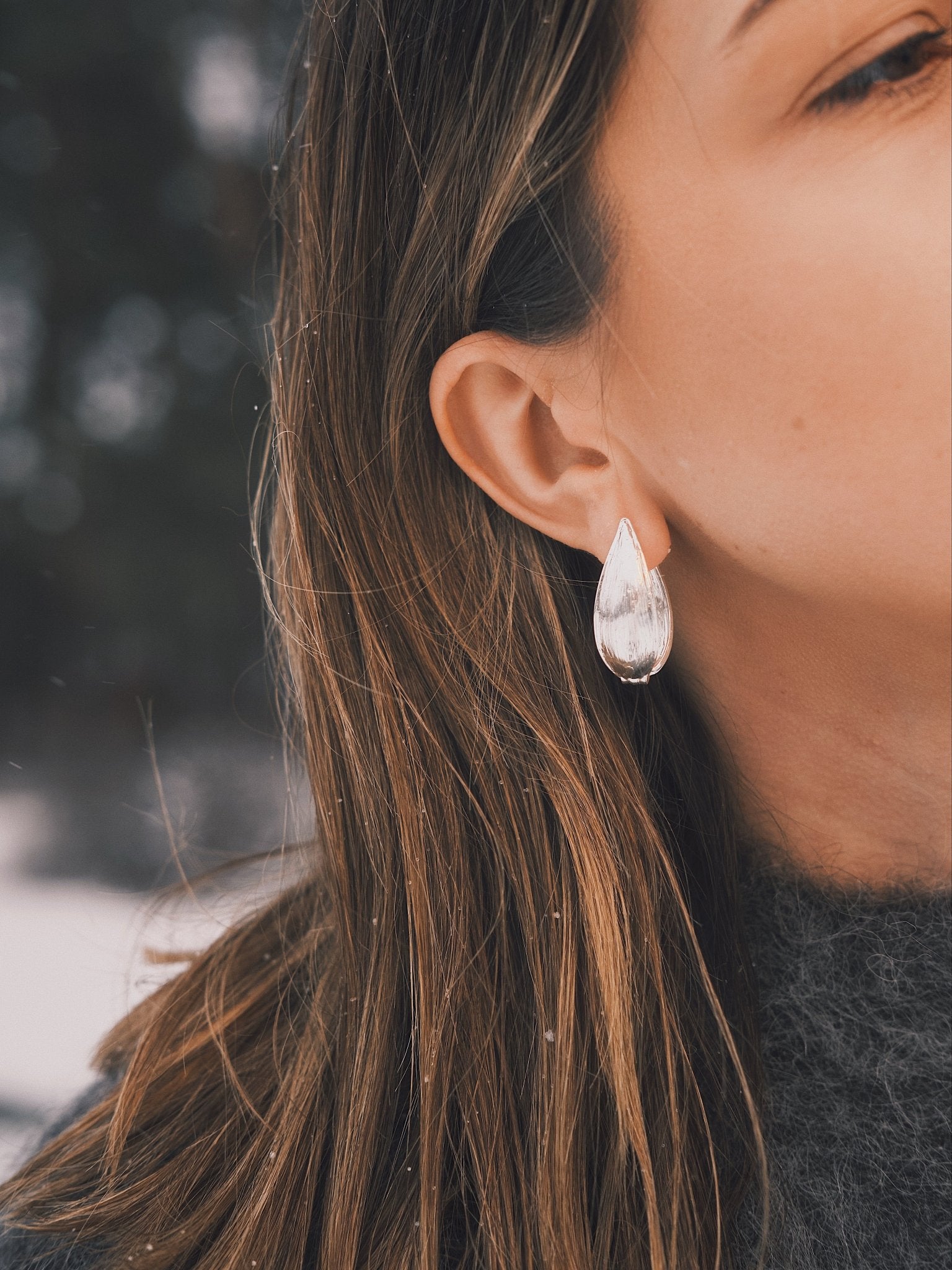 Сережки Двосторонні сережки «Вербовий Лист» 32 мм Gold - Kashimir.me Taton.shop