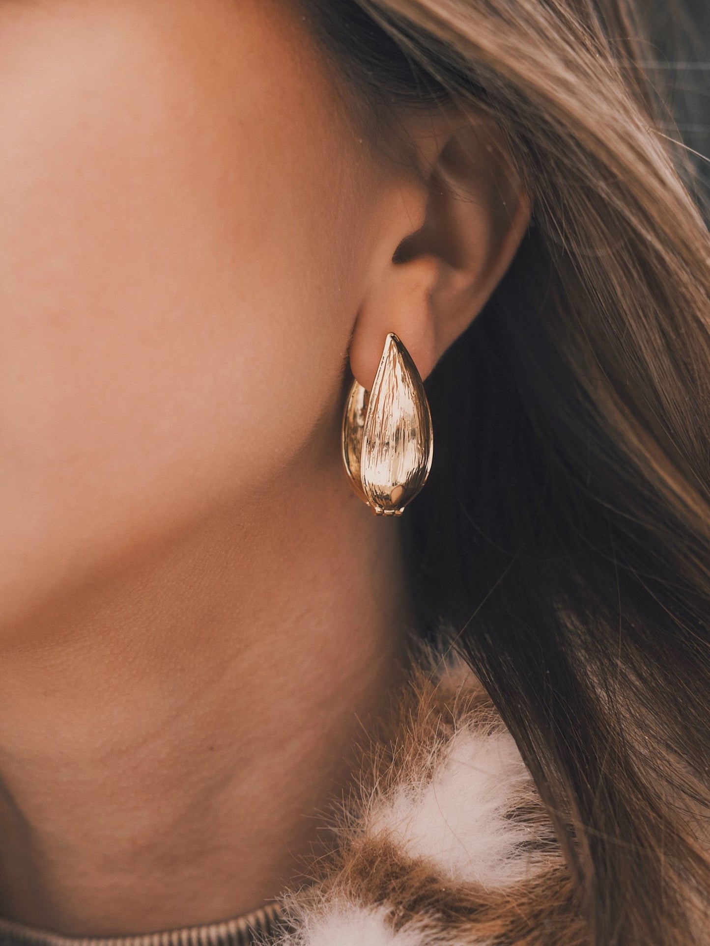 Сережки Двосторонні сережки «Вербовий Лист» 32 мм Gold - Kashimir.me Taton.shop