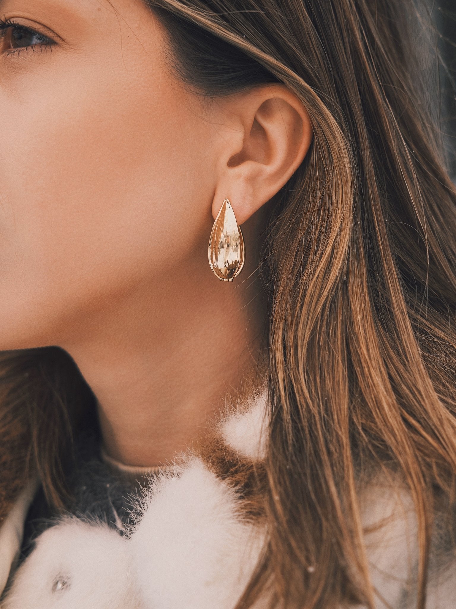 Сережки Двосторонні сережки «Вербовий Лист» 32 мм Gold - Kashimir.me Taton.shop