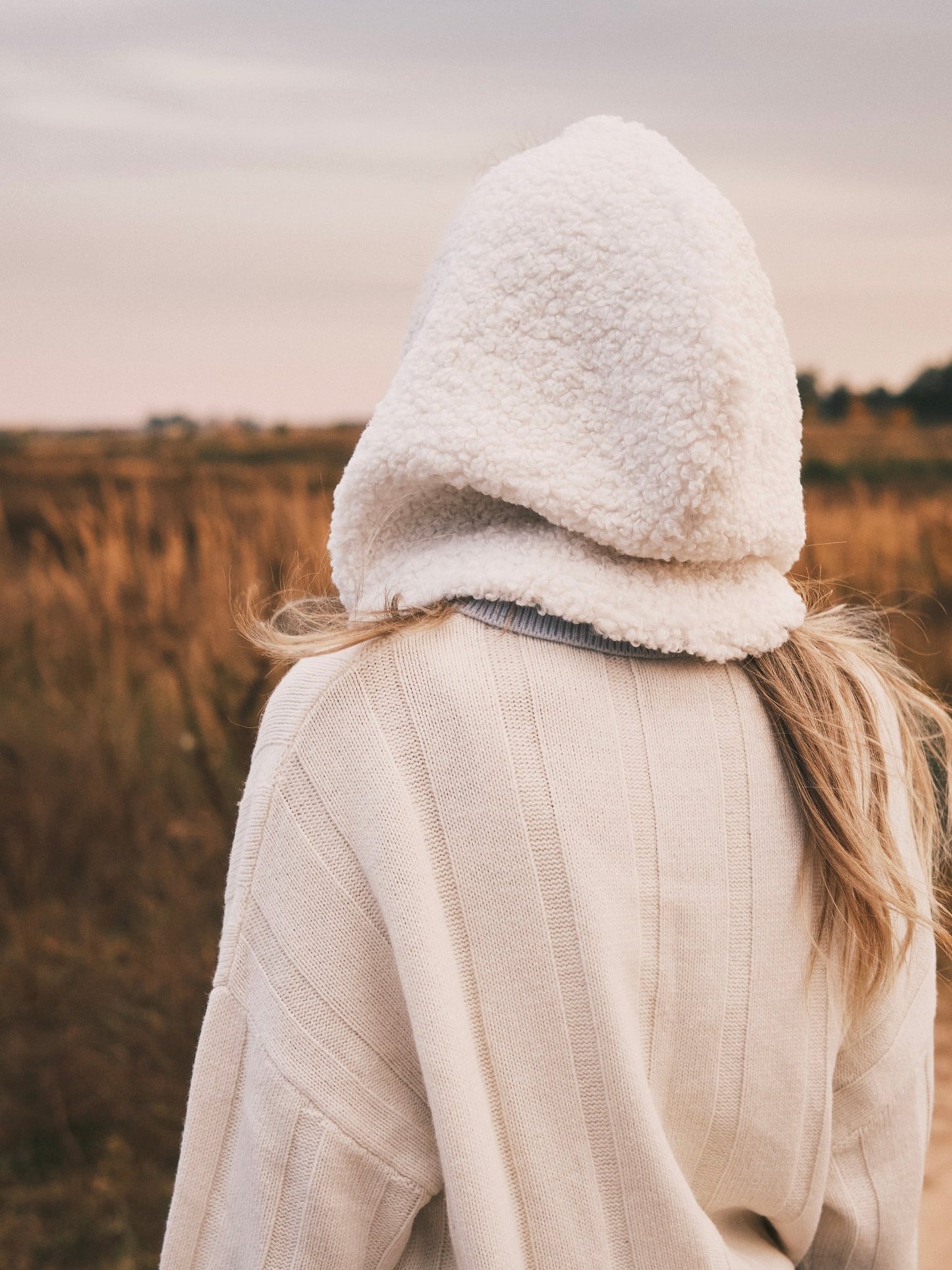 Шапка М’який зимовий капюшон - комір Капор зі штучного хутра White - Kashket.me Taton.shop