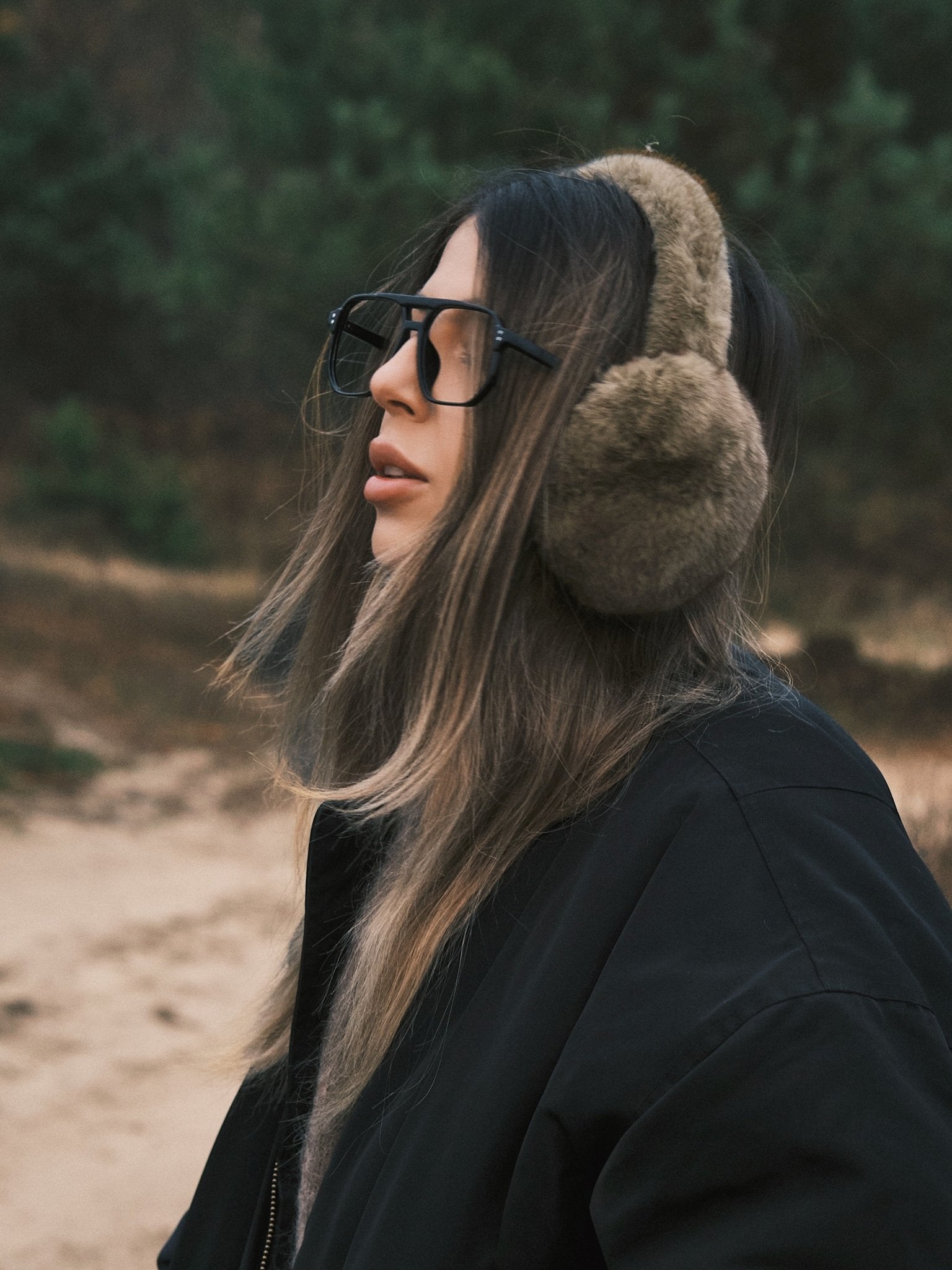 Шапка Теплі зимові хутряні навушники Black - Kashket.me Taton.shop