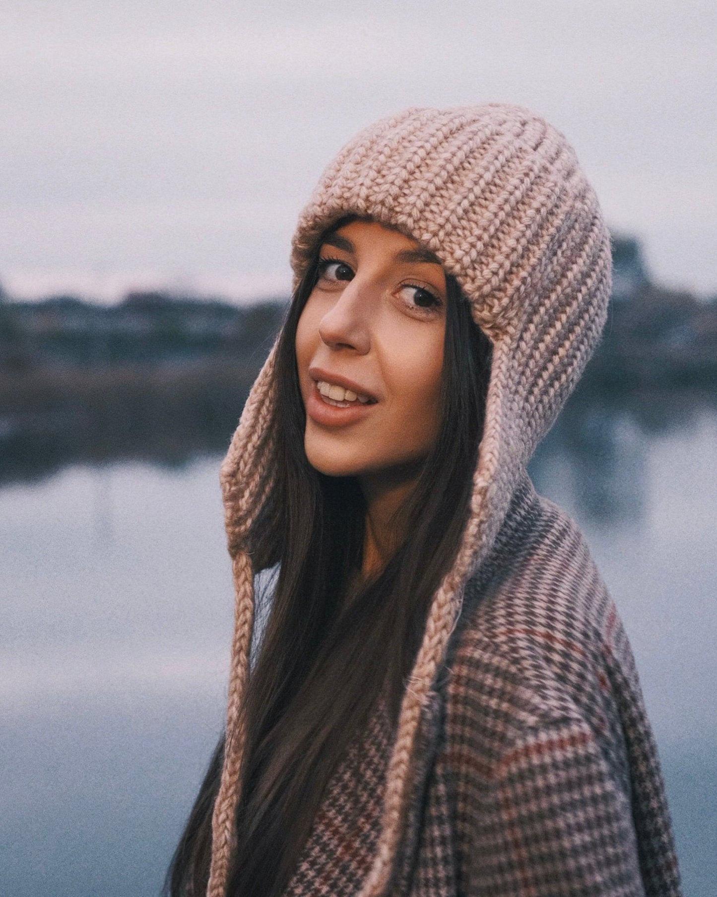 Шапка Вʼязана Шапка вушанка Beige - Kashket.me Taton.shop