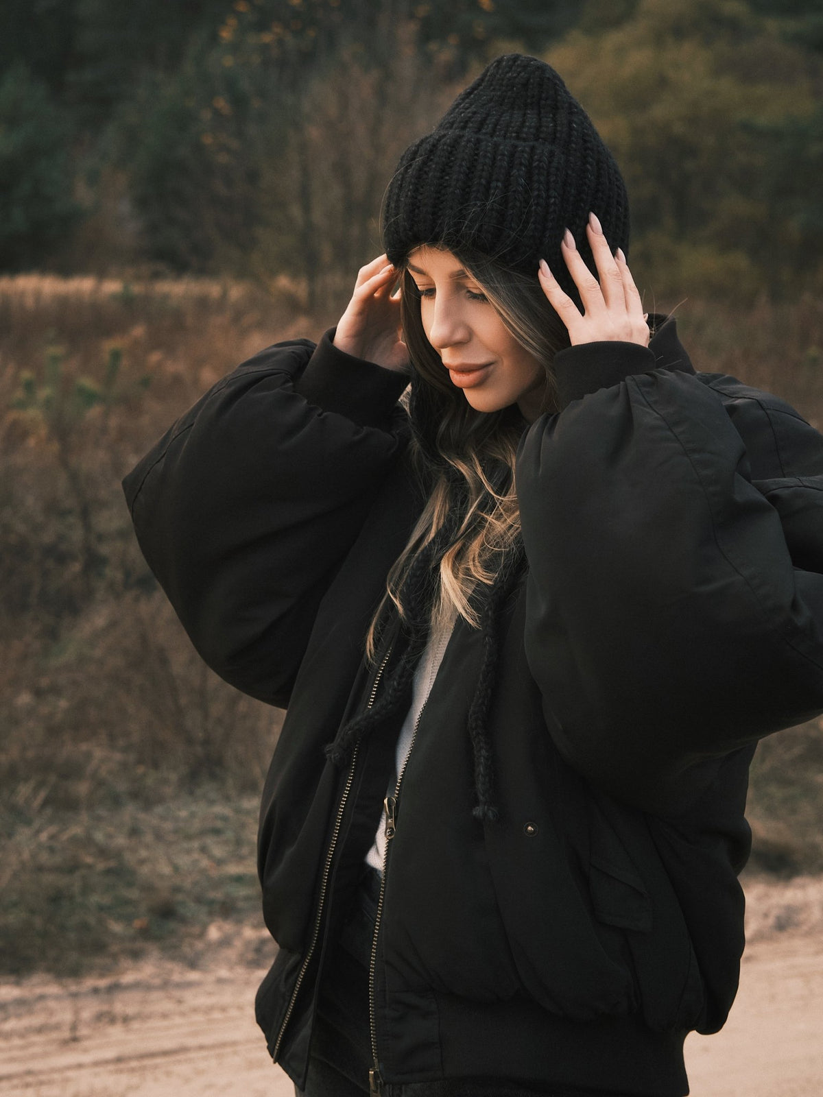 Шапка В'язана Шапка вушанка на зав'язках Black - Kashket.me Taton.shop