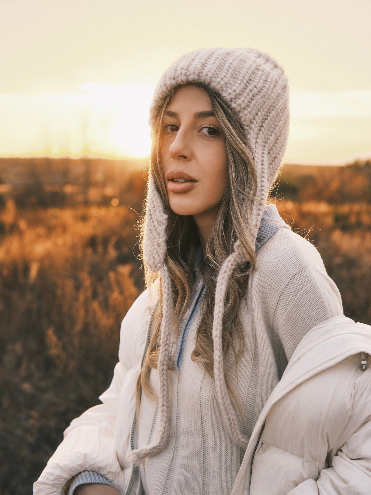 Шапка В'язана Шапка вушанка на зав'язках Gray - Kashket.me Taton.shop