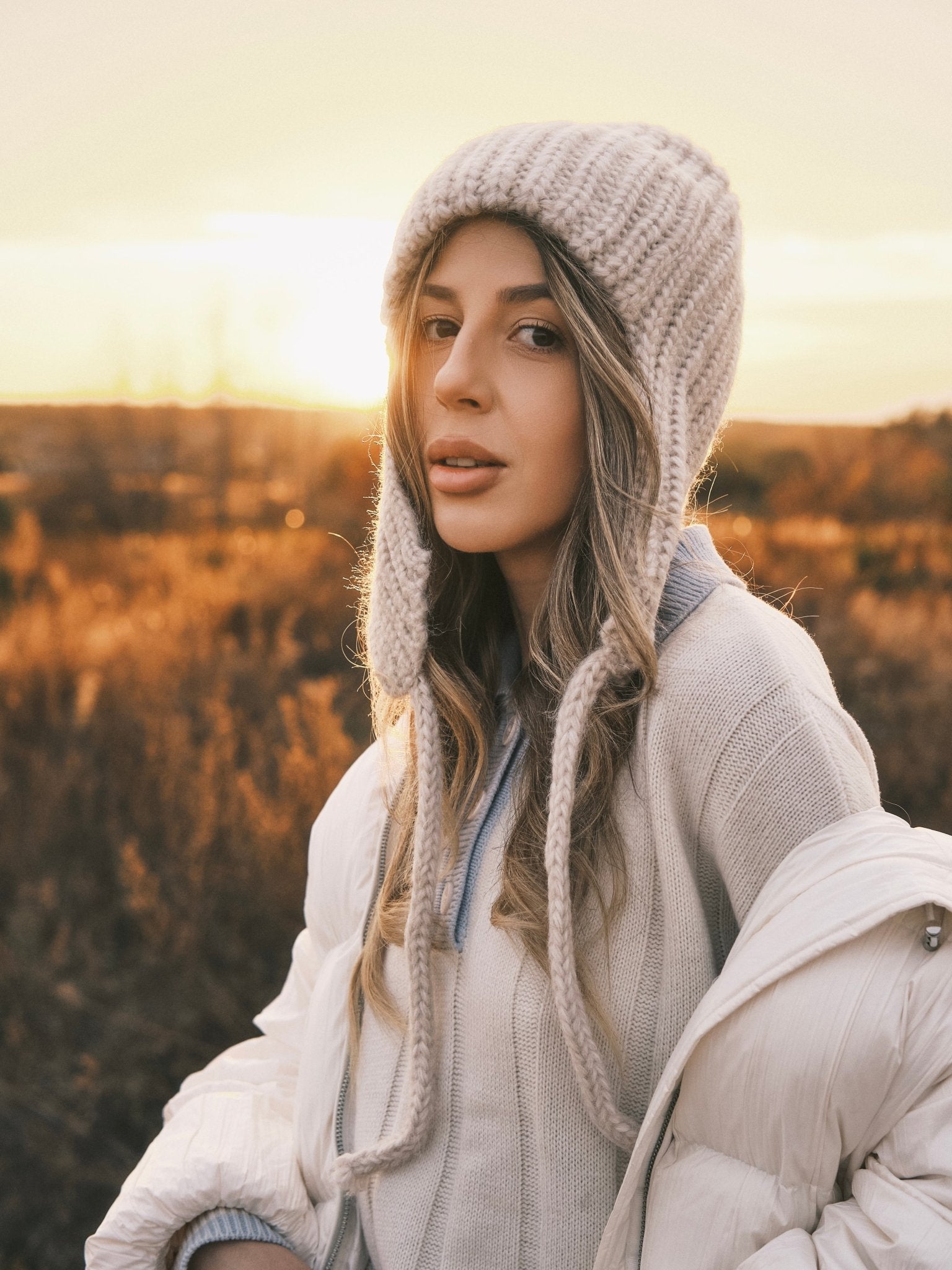 Шапка В'язана Шапка вушанка на зав'язках Gray - Kashket.me Taton.shop