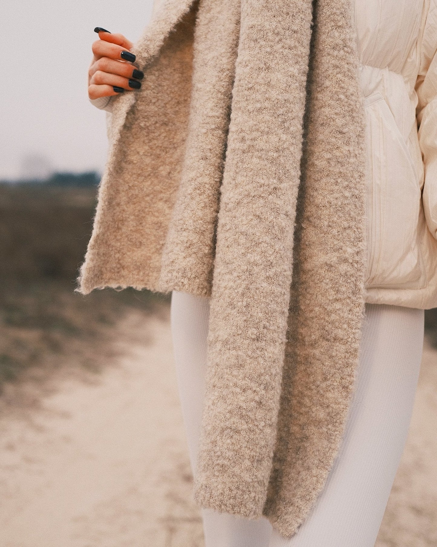 Шарф Теплий зимовий шарф «Обійми тепла» Бежевий - Kashket.me Taton.shop