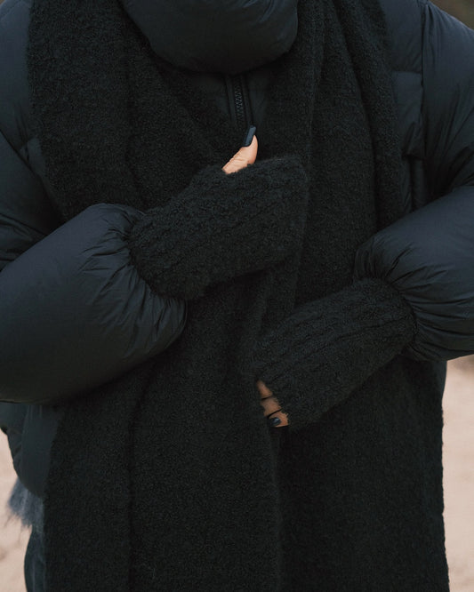 Шарф Теплий зимовий шарф «Обійми тепла» Чорний - Kashket.me Taton.shop