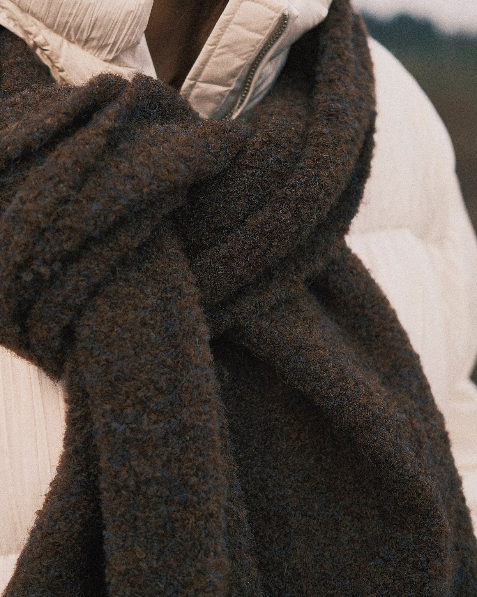 Шарф Теплий зимовий шарф «Обійми тепла» Коричневий - Kashket.me Taton.shop