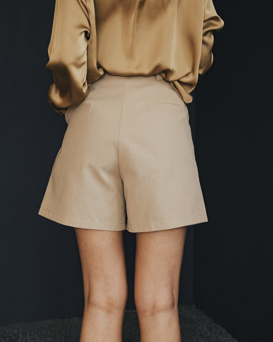 Shorts Бежеві бермуди з карамельним ременем. M - Tsupkyi (Цупкий) Taton.shop