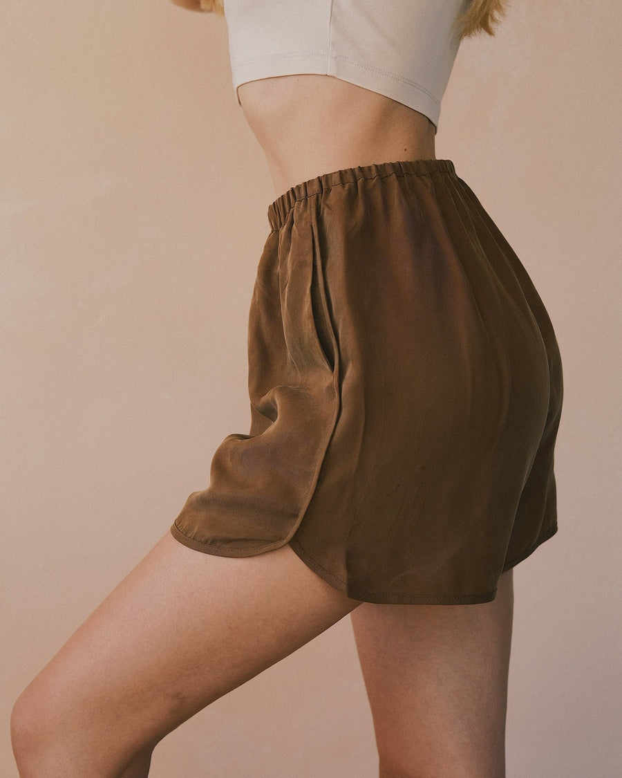 Shorts Преміум - шорти зі шовковистого Beamsilk та Rayon – вибір літа 🌞 Brown S - Tsupkyi (Цупкий) Taton.shop