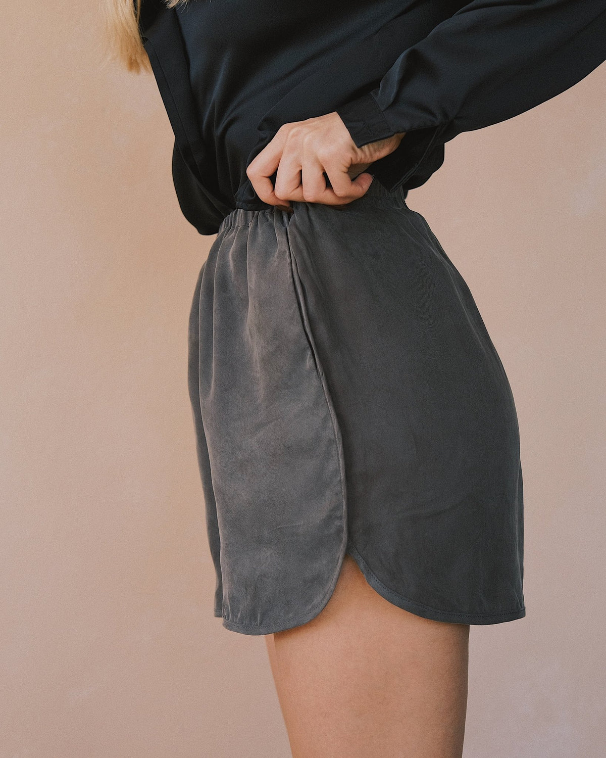 Shorts Преміум - шорти зі шовковистого Beamsilk та Rayon – вибір літа 🌞 Gray S - Tsupkyi (Цупкий) Taton.shop