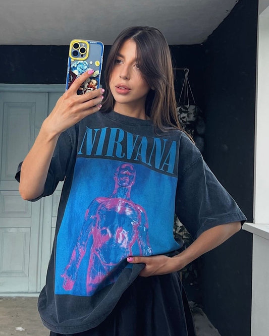 T-shirt Синя Nirvana Оверсайз футболка M - Tsupkyi (Цупкий) Taton.shop