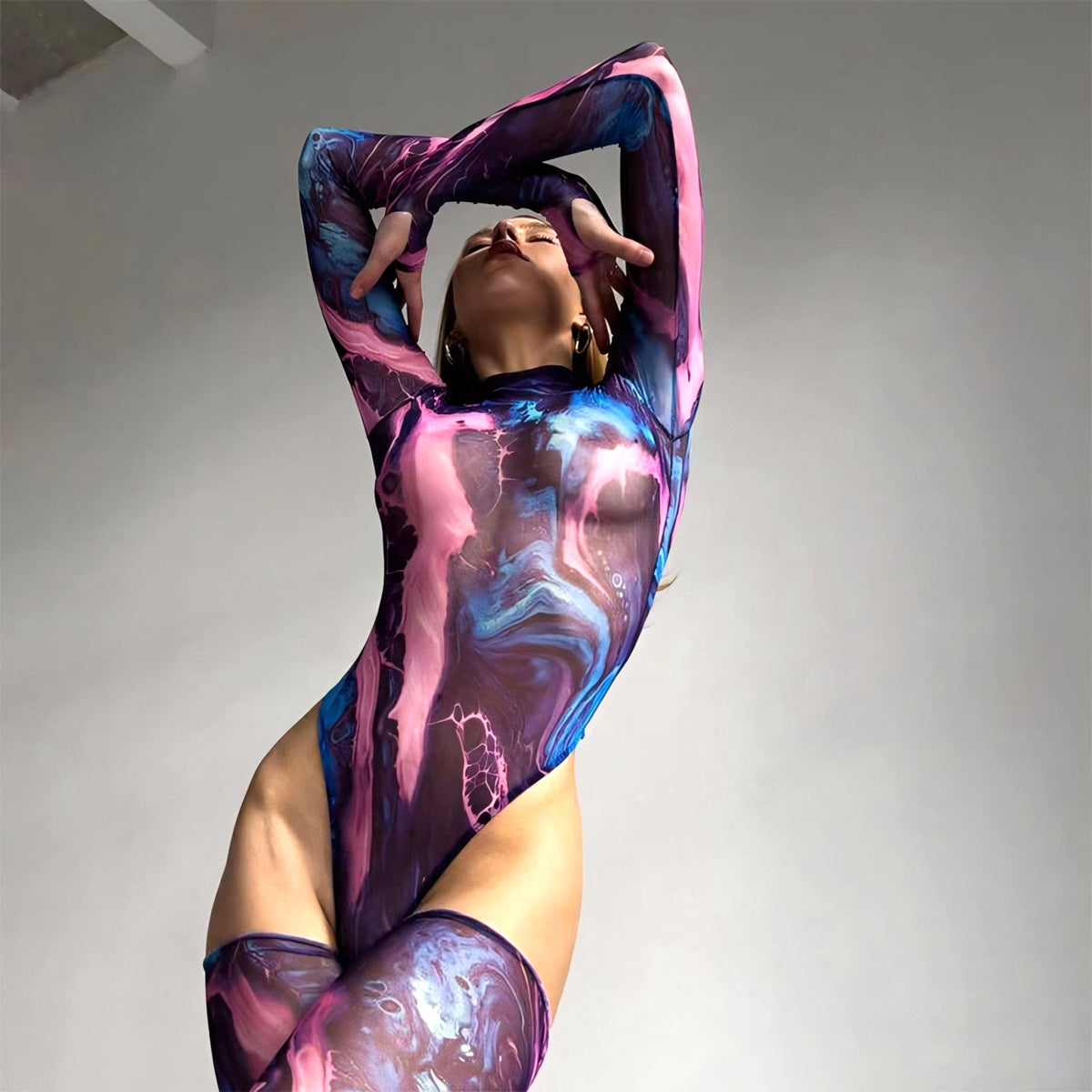Сітчасте боді Purple S - Taton.shop Taton.shop