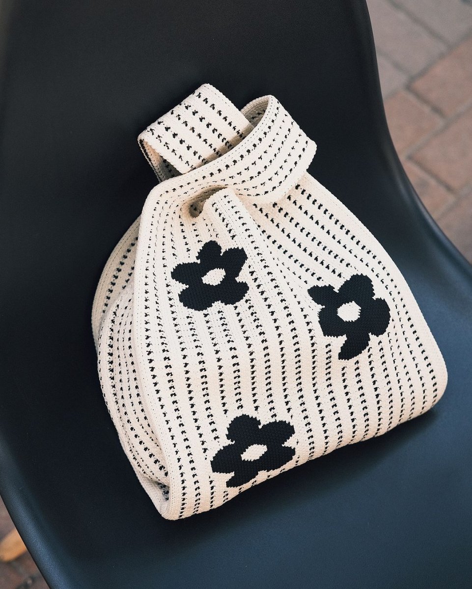 Bags Велика в'язана сумка-шопер з квітами White - Kashket.me Taton.shop