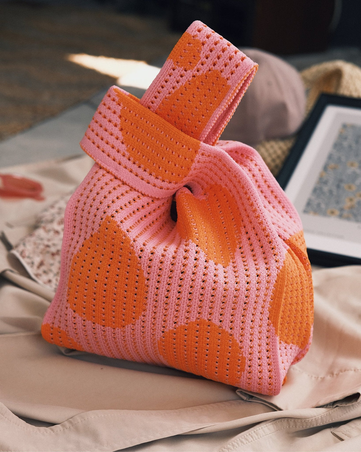 Bags Велика в'язана сумка-шопер з квітами Green - Kashket.me Taton.shop