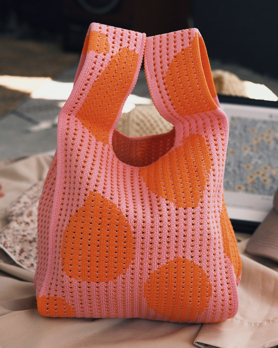 Bags Велика в'язана сумка-шопер з квітами Pink - Kashket.me Taton.shop