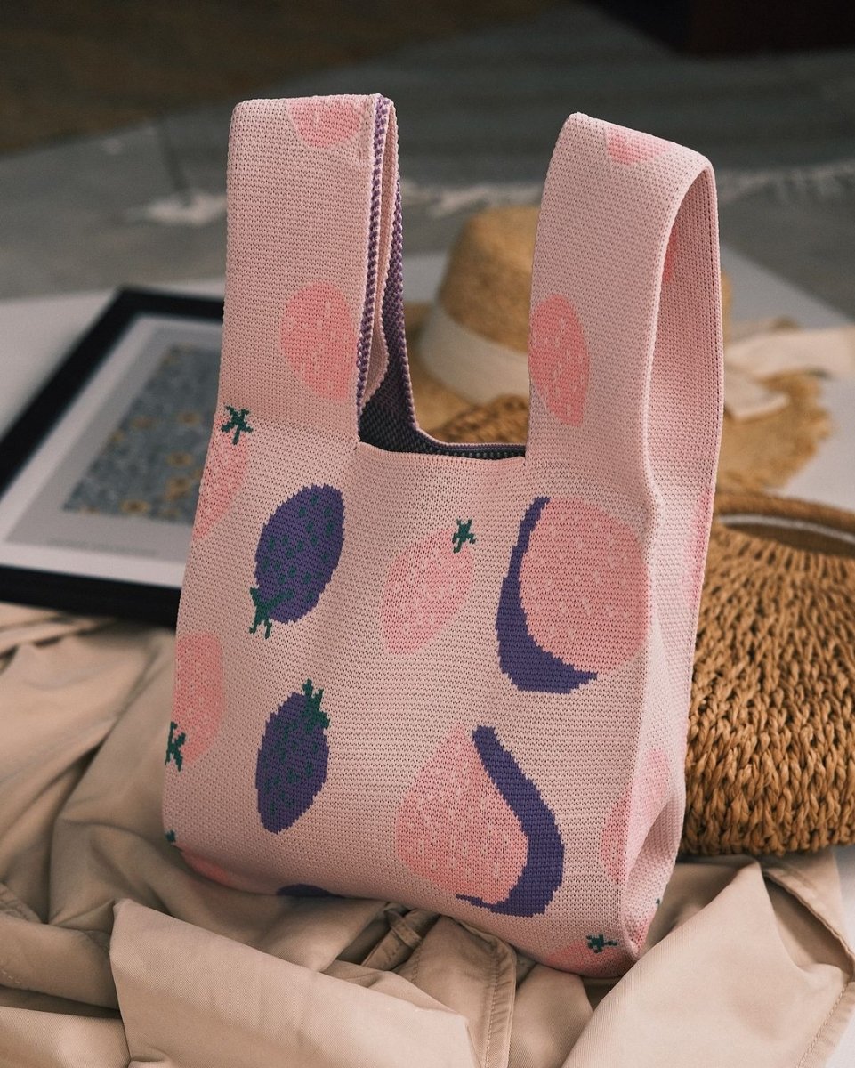 Bags В'язана сумка-шопер «Яскраві кольори» Рожевий з ягодами - Kashket.me Taton.shop