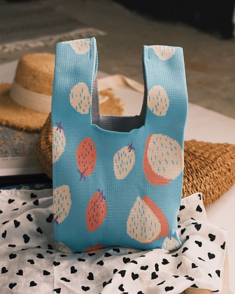 Bags В'язана сумка-шопер «Яскраві кольори» Берюзовий з ягодами - Kashket.me Taton.shop