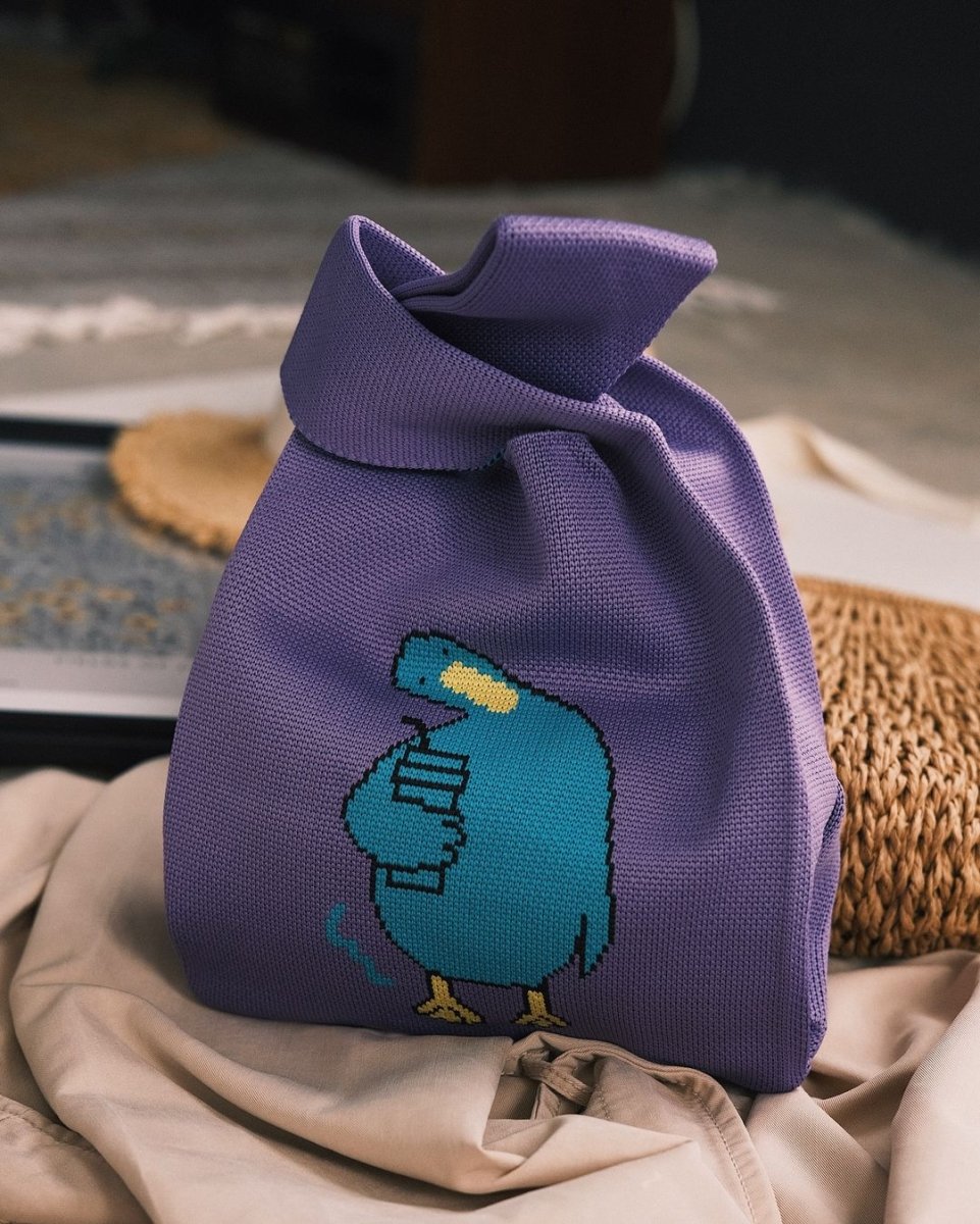 Bags В'язана сумка-шопер «Яскраві кольори» Фіолетовий з качкою - Kashket.me Taton.shop