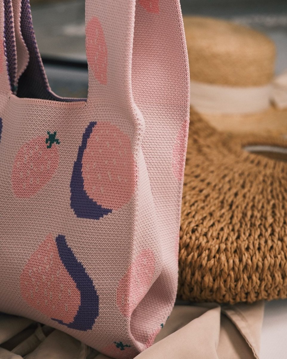 Bags В'язана сумка-шопер «Яскраві кольори» Білий з квітами - Kashket.me Taton.shop