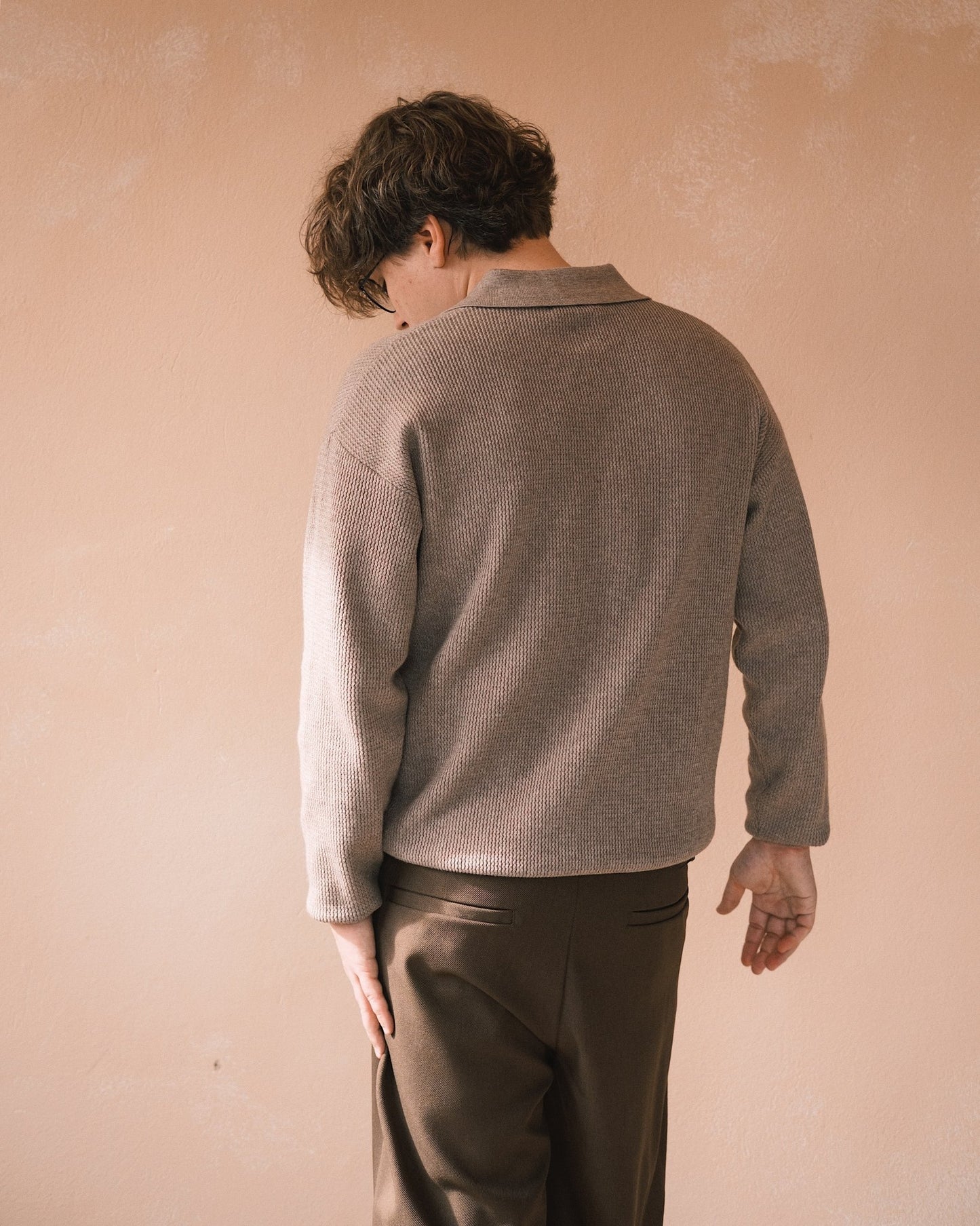 Светр Чоловічий светр - поло - мʼякий, сучасний, вільний крій Brown S - Tsupkyi (Цупкий) Taton.shop