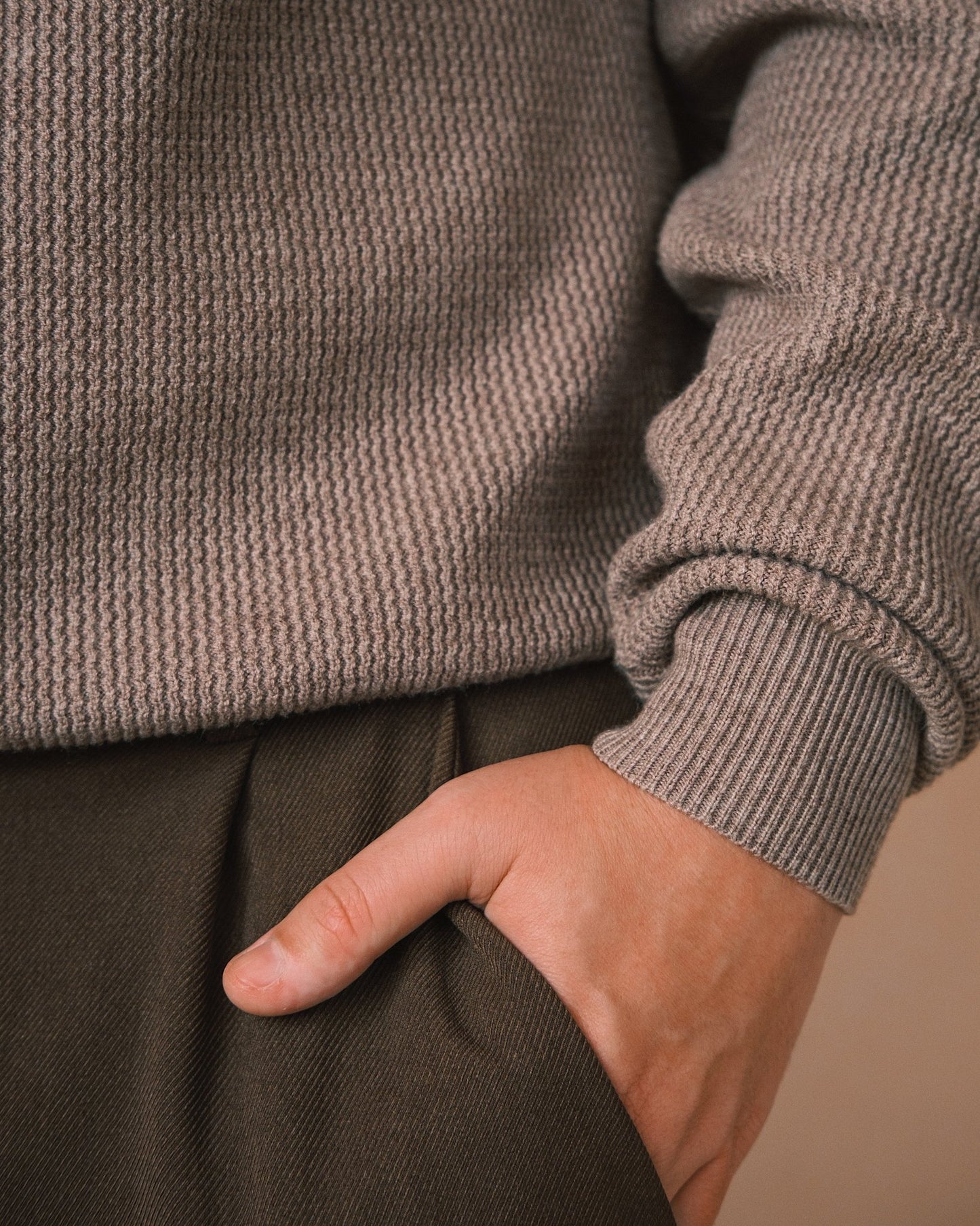 Светр Чоловічий светр - поло - мʼякий, сучасний, вільний крій Brown S - Tsupkyi (Цупкий) Taton.shop