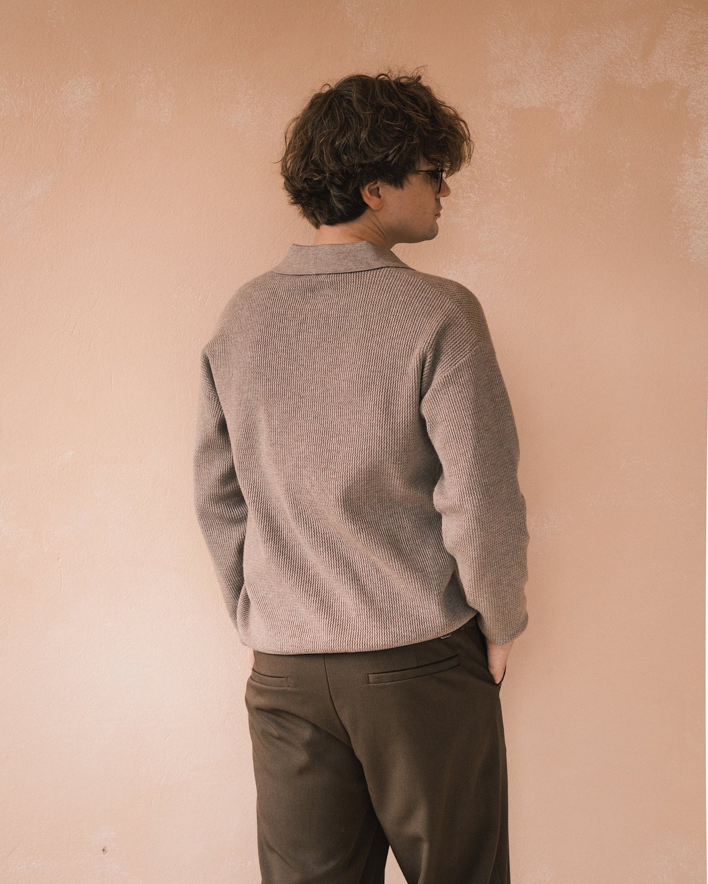 Светр Чоловічий светр - поло - мʼякий, сучасний, вільний крій Brown S - Tsupkyi (Цупкий) Taton.shop