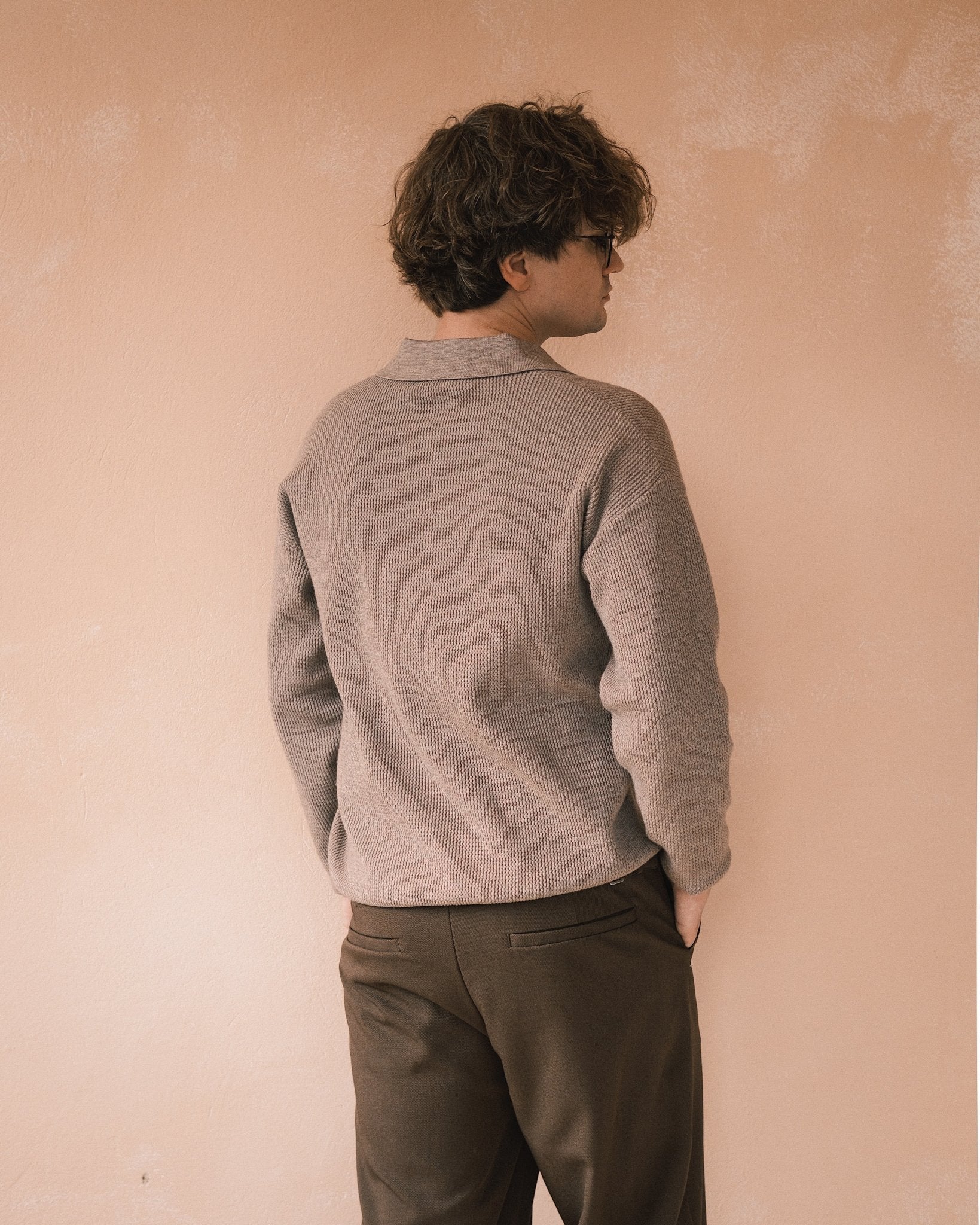 Светр Чоловічий светр - поло - мʼякий, сучасний, вільний крій Brown S - Tsupkyi (Цупкий) Taton.shop