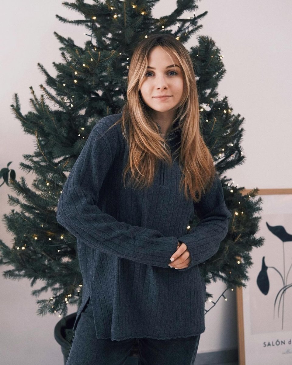 Светр Светр з застібкою під горло зі 100% Вовни Мериноса Один розмір Молочний - Tsupkyi (Цупкий) Taton.shop