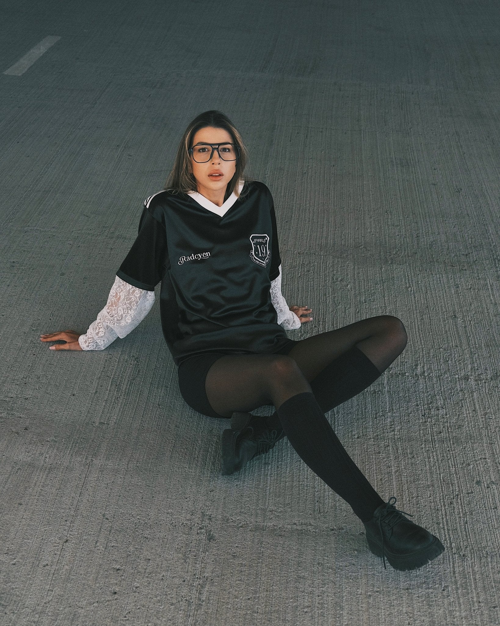 T-shirt Спортивна атласна футболка з мереживними рукавами S Black - Tsupkyi (Цупкий) Taton.shop