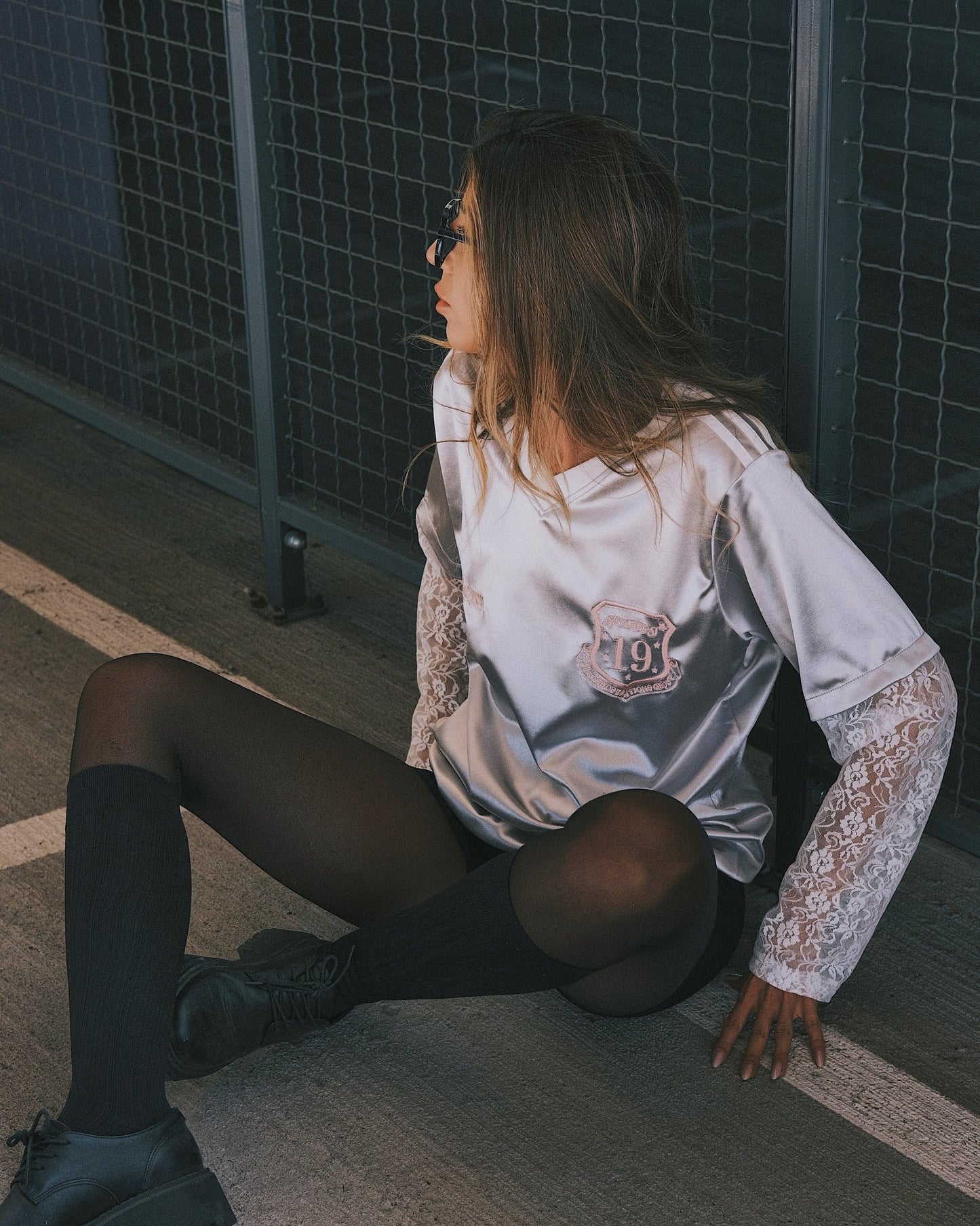 T-shirt Спортивна атласна футболка з мереживними рукавами S Silver - Tsupkyi (Цупкий) Taton.shop