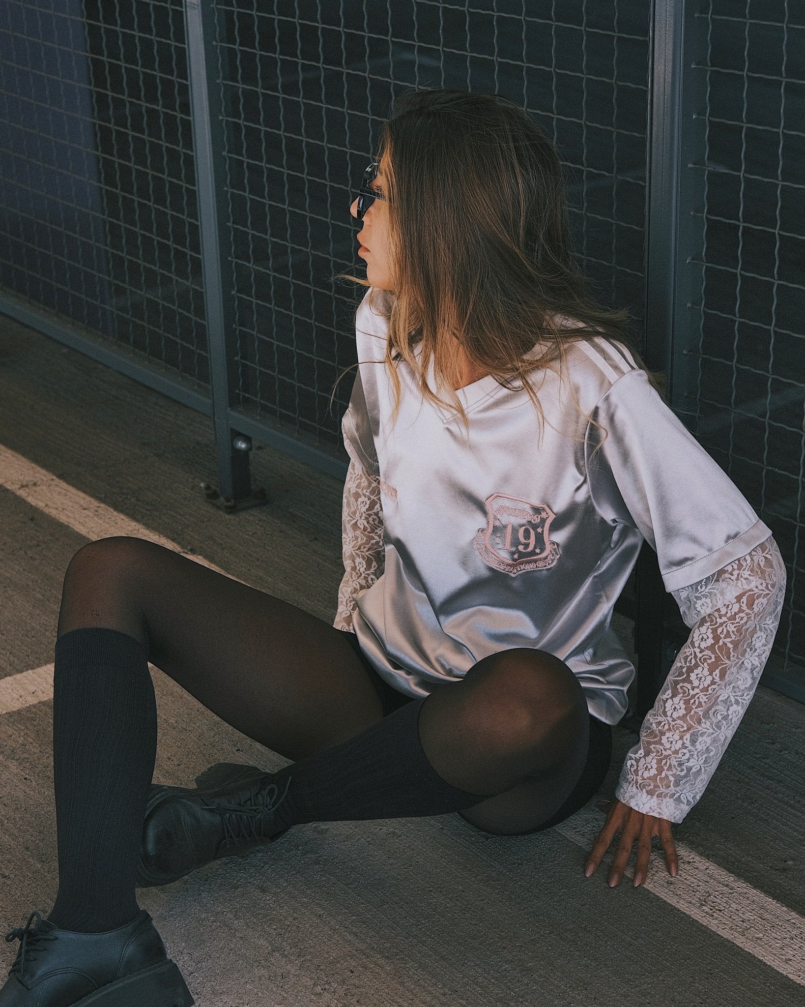 T-shirt Спортивна атласна футболка з мереживними рукавами S Silver - Tsupkyi (Цупкий) Taton.shop