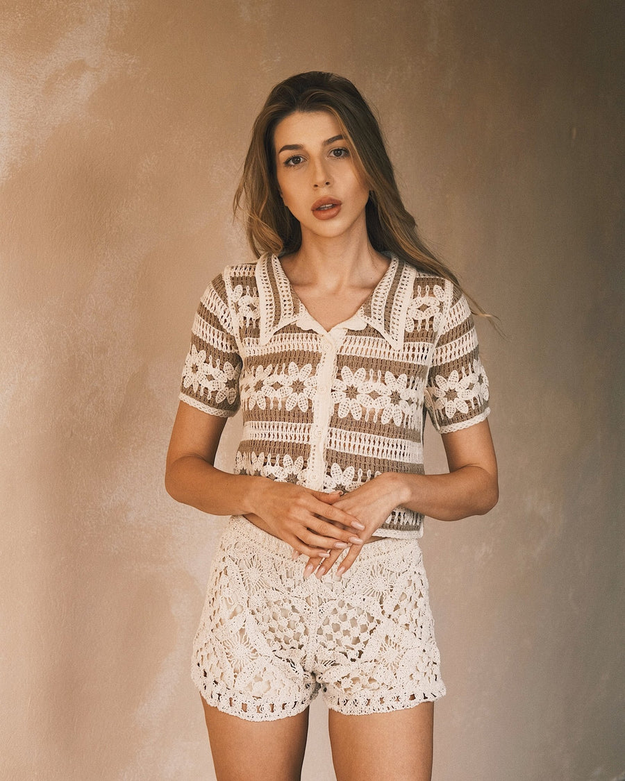 Tops 6 Кольрів вʼязаних літніх кардиганів на ґудзиках ☀️ Коричневий в смужку - Tsupkyi (Цупкий) Taton.shop