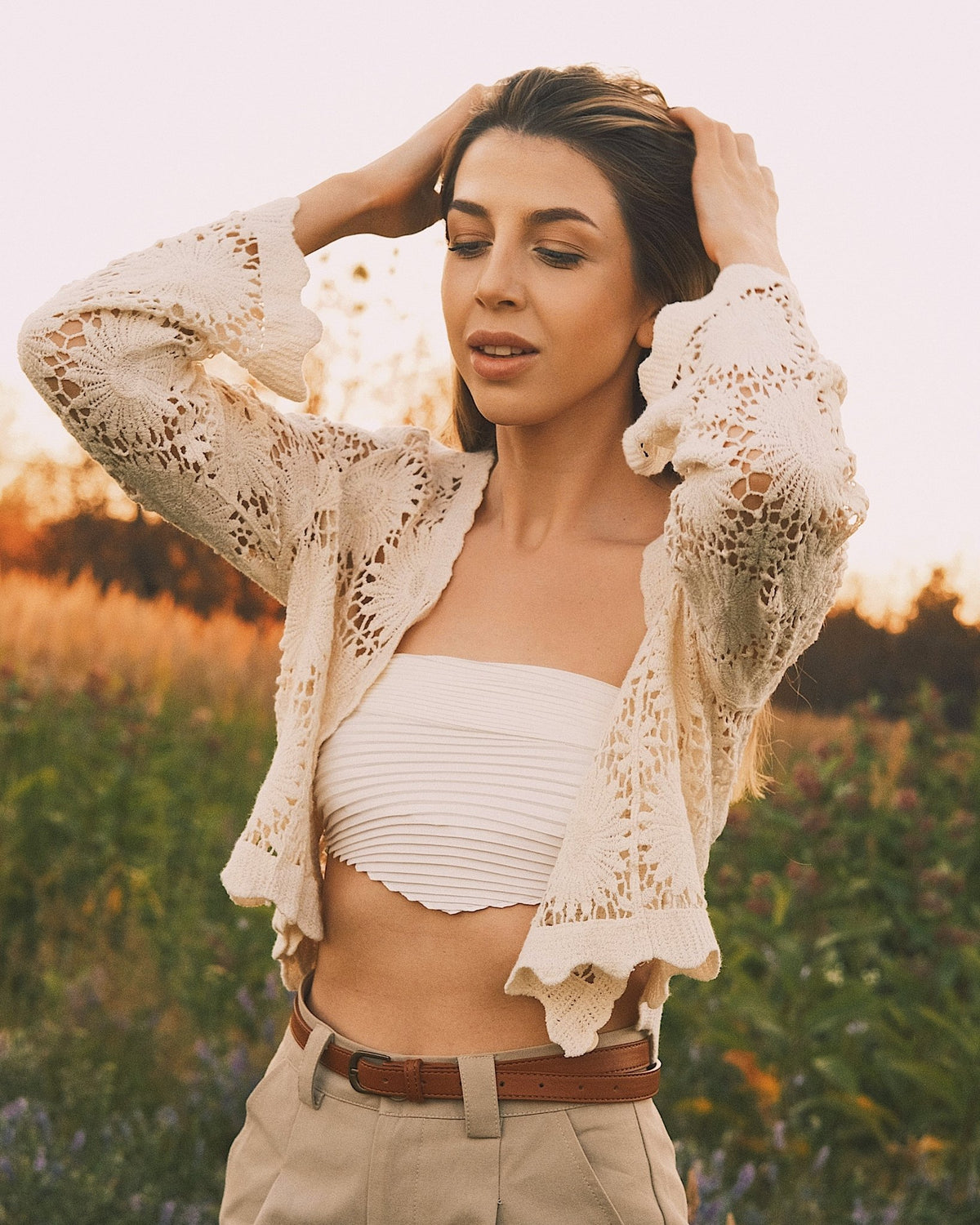 Tops Ажурний бежевий кардиган - Tsupkyi (Цупкий) Taton.shop