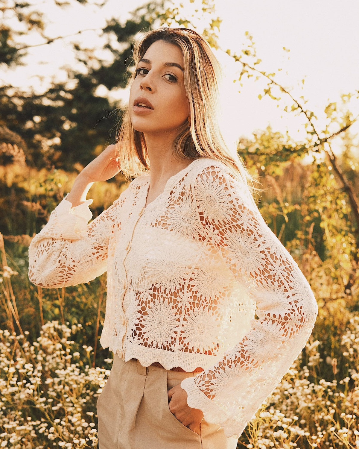 Tops Ажурний бежевий кардиган - Tsupkyi (Цупкий) Taton.shop