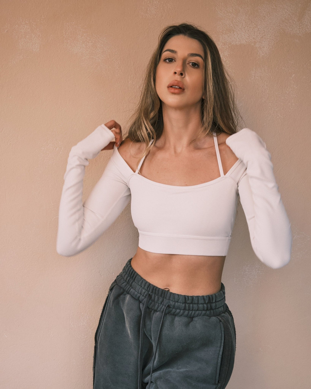 Tops Лонгслів з відкритими плечима White S - Tsupkyi (Цупкий) Taton.shop