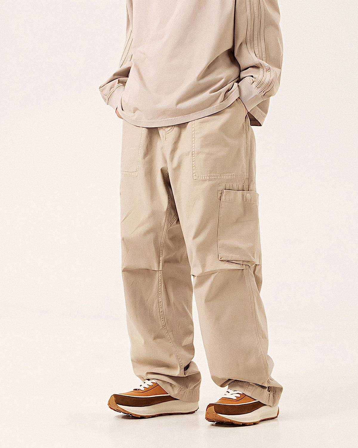 Штани Вільні бавовняні штани карго S Beige - Tsupkyi (Цупкий) Taton.shop